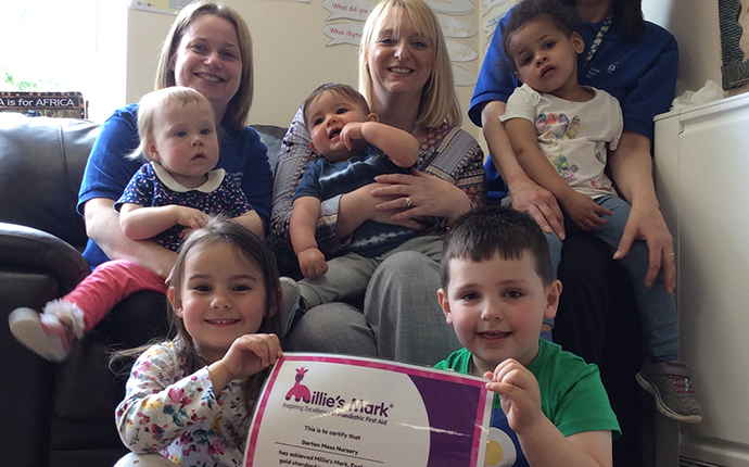 Children and staff at Barton Moss Nursery